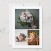 Faire-part Présentation du collage photo naissance bébé (Dos)