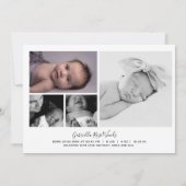 Faire-part Présentation du collage photo personnalisé de scri (Dos)