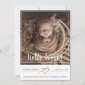 Faire-part Présentation du nouveau-né bébé garçon statistique (Devant)