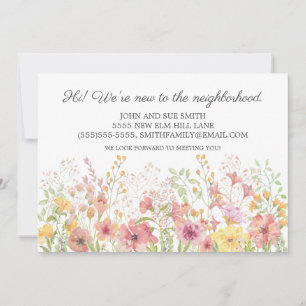 Faire-part Présentations Nouveau Voisin Fleurs Florales Rose