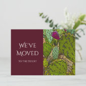 Faire-part Prickly Pear Cactus We've Moved Simple Red (Debout devant)