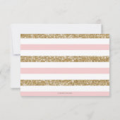 Faire-part Princesse rose et or Bébé Naissance de la fille (Dos)