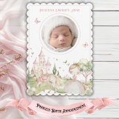 Faire-part Princesse Rose Photo Bébé Fille Naissance