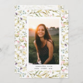 Faire-part Printemps Fleur sauvage Boho Photo University Grad (Devant / Derrière)