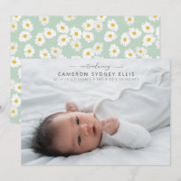 Printemps Pastel Sage Green Daisies Bébé Photo Nai
