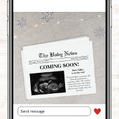 Faire-part Prochainement Journal Photo Grossesse hivernale