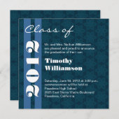 Faire-part Promotion 2012 Bleu et Blanc Changer l'Année (Devant / Derrière)