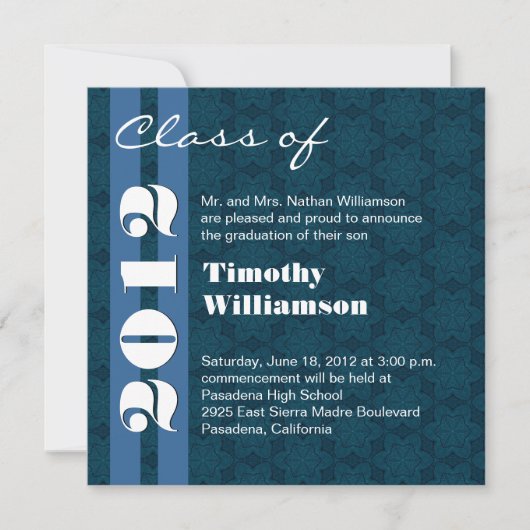 Faire-part Promotion 2012 Bleu et Blanc Changer l'Année (Devant)