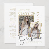 Faire-part Promotion 26 Bio Script 2 Photo Remise des diplôme (Devant / Derrière)