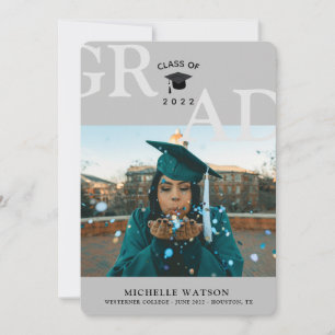 Faire-part Promotion de diplômés avec photo personnalisée de 