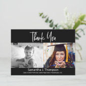 Faire-part Puis et maintenant Merci photo de l’étudiant (Debout devant)