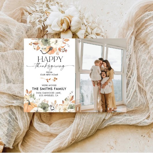 Faire-part Pumpkins Thanksgiving Flat Announcement Card