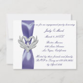 Faire-part Purple Blue Silver Swans (Devant)