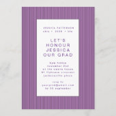 Faire-part Purple écriture manuscrite Diplômé Editable Gradua (Dos)