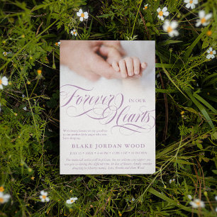 Faire-part Purple Forever Dans Nos Coeurs Baby Girl Memorial
