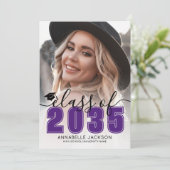 Faire-part Purple Graduate Photo Graduation (Debout devant)