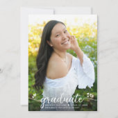 Faire-part Purple Graduation Photo Calligraphie moderne Coeur (Devant)