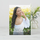 Faire-part Purple Graduation Photo Calligraphie moderne Coeur (Debout devant)