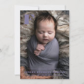 Faire-part Purple moderne Initiale Introduction nouvelle phot (Devant)