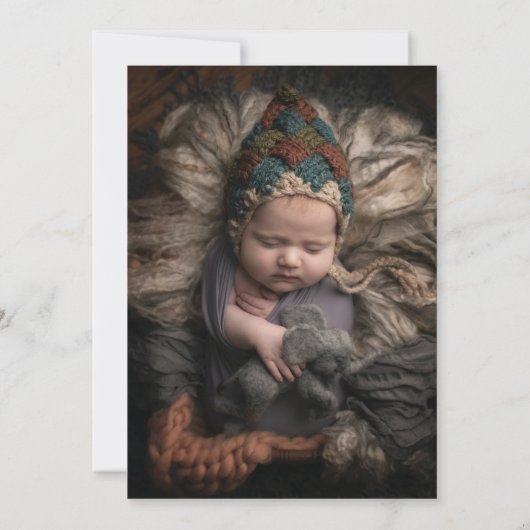 Faire-part Purple moderne Initiale Introduction nouvelle phot (Dos)