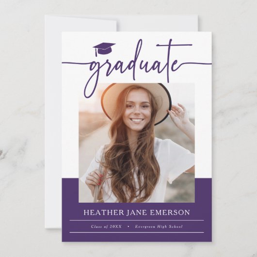 Faire-part Purple Modernisation Graduation (Devant)