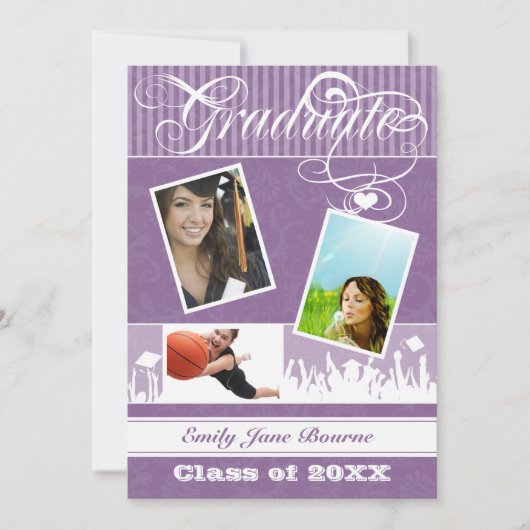 Faire-part Purple Plum Senior Picture Classe de (Devant)
