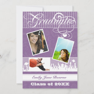 Faire-part Purple Plum Senior Picture Classe de