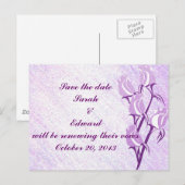Faire-part Purple Rose Enregistrer la carte postale Date (Devant / Derrière)