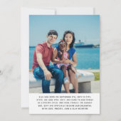 Faire-part Purple Rose Recherché Choisi Loved Photos adoptées (Dos)