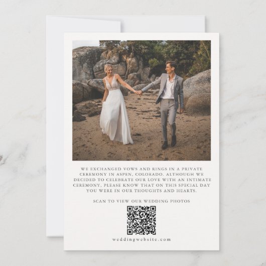 Faire-part QR Code 2 Photo Juste Marié Mariage (Dos)