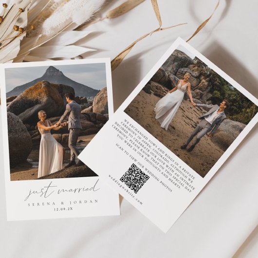 Faire-part QR Code 2 Photo Juste Marié Mariage
