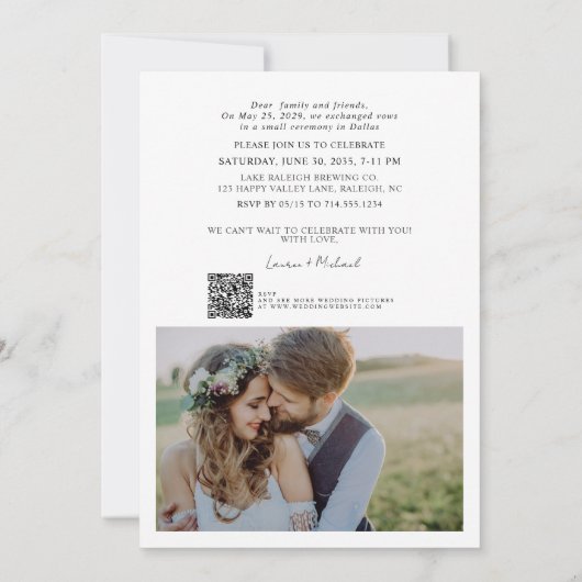 Faire-part QR Code Célébrer Avec Nous 2 Mariage Photo (Dos)