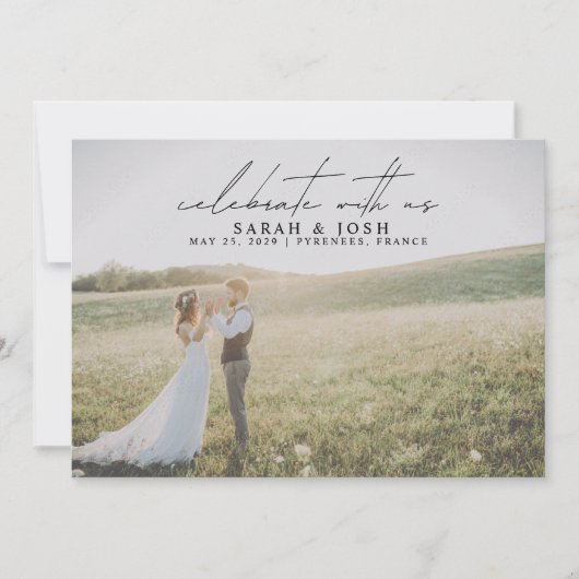 Faire-part QR Code Célébrer Avec Nous 2 Mariage Photo (Devant)