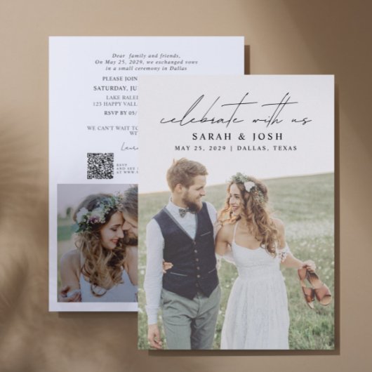 Faire-part QR Code Célébrer Avec Nous 2 Mariage Photo