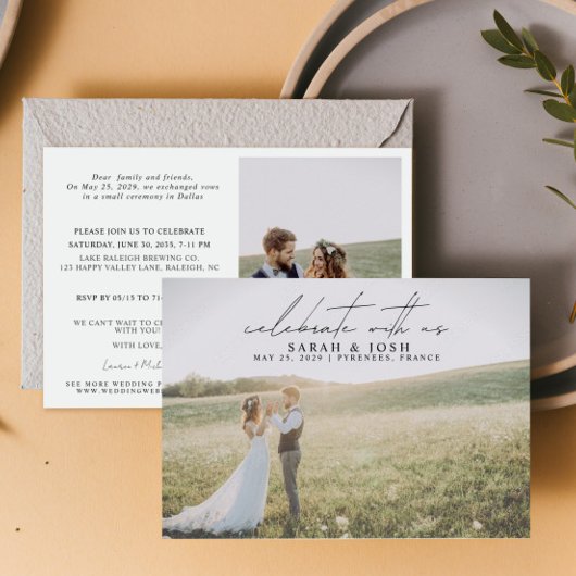 Faire-part QR Code Célébrer Avec Nous 2 Mariage Photo