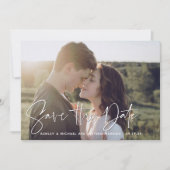 Faire-part QR Code Modern Script Photo Wedding Enregistrer La (Devant)