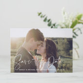 Faire-part QR Code Modern Script Photo Wedding Enregistrer La (Debout devant)