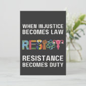 Faire-part Quand L'Injustice Devient Loi, La Résistance Devie (Debout devant)