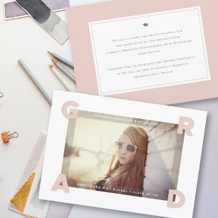 Faire-part Quatre coins modernes GRAD Simple diplômé de la ph