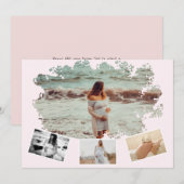 Faire-part Quatre Photos Collage Simple Mère Pour Être Grosse (Devant / Derrière)