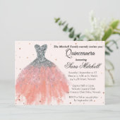 Faire-part Quinceanera Invitation, Birthday Invite for sweet (Debout devant)