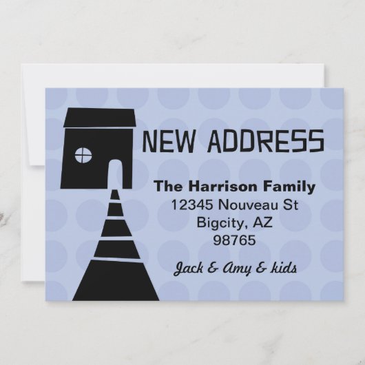 Faire-part Quirky Fun New Address Blue (Devant)