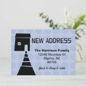 Faire-part Quirky Fun New Address Blue (Debout devant)