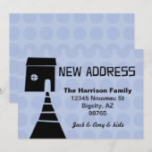 Faire-part Quirky Fun New Address Blue (Devant / Derrière)