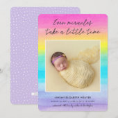 Faire-part Rainbow Baby | Même les Miracles sombres | Photo N (Devant / Derrière)