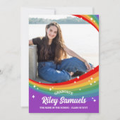 Faire-part Rainbow Cartoon Sparkles 5 Photos Graduation (Devant)