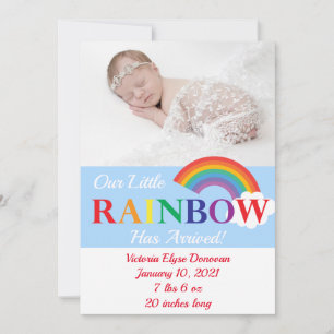 Faire-part Rainbow Cloud Cutie photo unique naissance