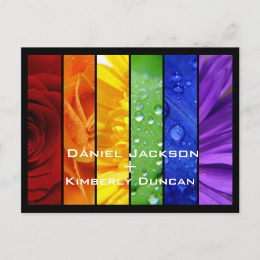 Faire-part Rainbow Enregistrer la carte postale Date (Devant)