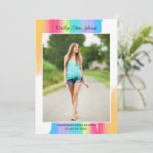 Faire-part Rainbow Graduate Photo Elegant 2024 Graduation (Debout devant)