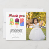 Faire-part Rainbow ice pop Deuxième anniversaire (Devant)